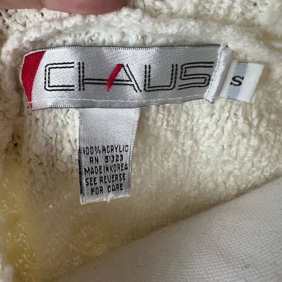 CHAUS women’s cream, popcorn, knit, sweater, size small, soft, feminine #1483 - Picture 2 of 8